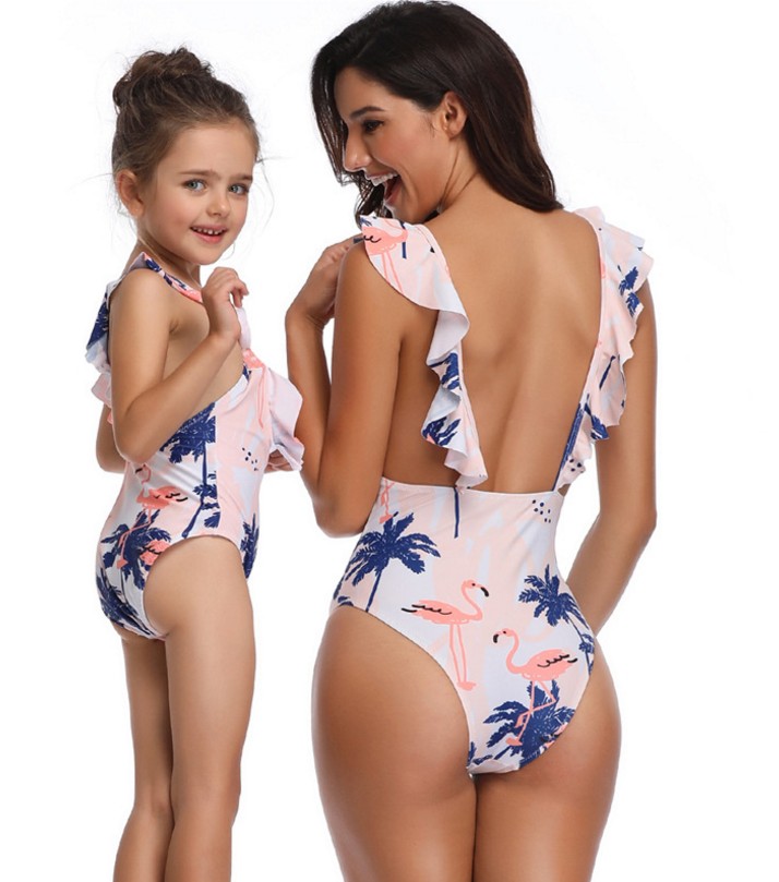 F4734  Swimsuit Mom and Daughter Monokini Bathing Suits